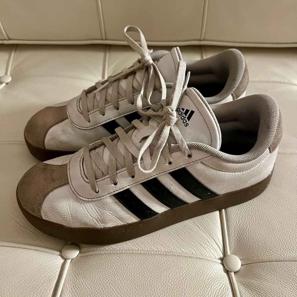 Adidas VI Court Kid White and Black Sneakers